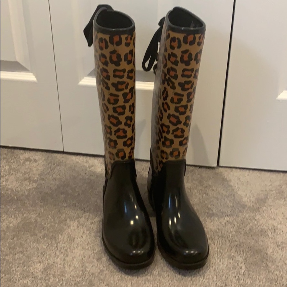 COACH Tristee Leopard Print Rain Boots